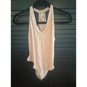 Ribbed Racerback Bodysuit - Dusty Pink